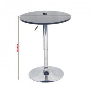 Barový stôl s nastaviteľnou výškou, čierna, BRANY New #1 small