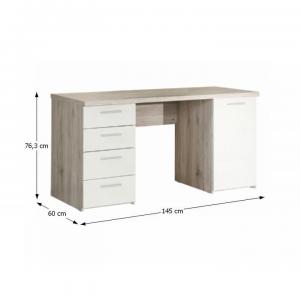 Písací stôl VALERIA dub pieskový / biela Tempo Kondela #2 small