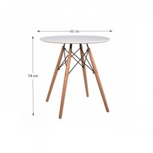 Jedálenský stôl GAMIN NEW biela / buk Tempo Kondela 60 cm #1 small