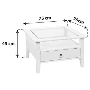 Konferenčný Stolík Provence B: 75 Cm Weiß #1 small