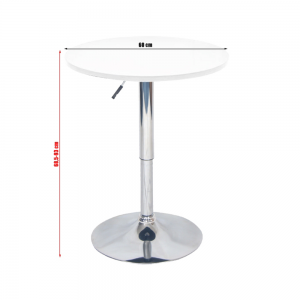 Barový stôl s nastaviteľnou výškou, biela, BRANY NEW #1 small