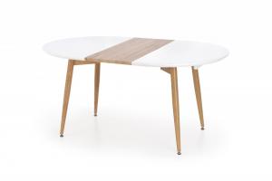 Jedálenský stôl rozkladací CALIBER biela / dub san remo Halmar #3 small