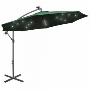 Konzolový slnečník s LED svetlami Ø 300 cm Zelená #3 small
