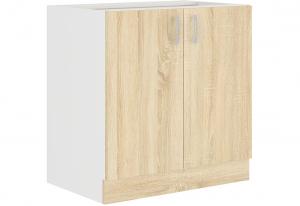 Kuchyňská skříňka dolní dvoudveřová AVRIL 80 D 2F BB, 80x82x48, bílá/sonoma