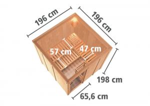Interiérová fínska sauna 196 x 196 cm Dekorhome #3 small