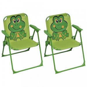 Detské záhradné stoličky 2 ks Dekorhome Zelená