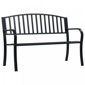 Záhradná lavica 125 cm čierna oceľ Dekorhome