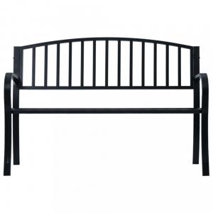 Záhradná lavica 125 cm čierna oceľ Dekorhome #1 small