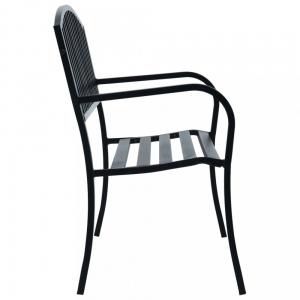 Záhradná lavica 125 cm čierna oceľ Dekorhome #2 small