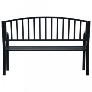Záhradná lavica 125 cm čierna oceľ Dekorhome #3 small