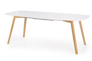 HALMAR Kajetan 150/200 rozkladací jedálenský stôl biely lesk / dub medový #3 small