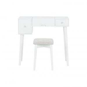TEMPO KONDELA Marvel toaletný stolík s taburetkou biela / hnedá #2 small