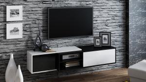 CAMA MEBLE Sigma 1B tv stolík čierna / biely lesk / čierny lesk #1 small