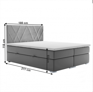Boxspringová posteľ ORA sivá Tempo Kondela 160 x 200 cm #1 small