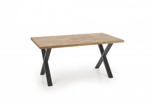 Jedálenský stôl APEX masívne dubové drevo / čierna Halmar 160x90 cm