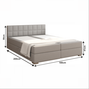 Boxspringová posteľ FERATA KOMFORT svetlosivá Tempo Kondela 180 x 200 cm