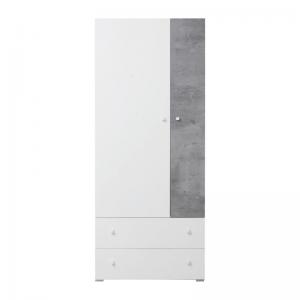 Meblar  Šatníková skriňa Sigma SI3 L/P Farba: beton/biela/dub #1 small