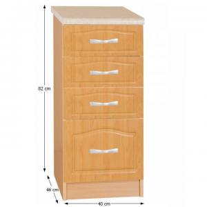Spodná skrinka šuplíková LORA MDF NEW KLASIK S40SZ4 jelša Tempo Kondela #2 small