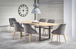 Jedálenský stôl VENOM rozkladací dub wotan / čierna Halmar 160-210/90 cm