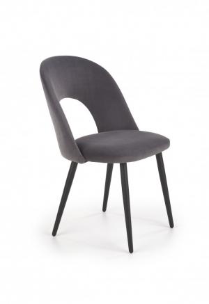 Jedálenská stolička K384 zamat / čierna Halmar Sivá #2 small