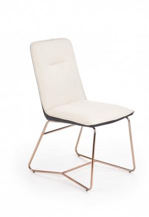 Jedálenská stolička K390 krémová / sivá / zlatá Halmar