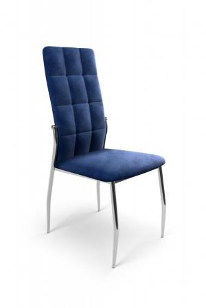 Jedálenská stolička K416 zamat / chróm Halmar Modrá