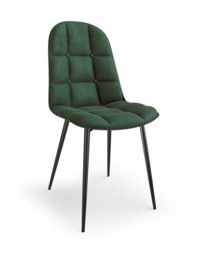 Jedálenská stolička K417 zamat / čierna Halmar Tmavo zelená
