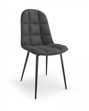 Jedálenská stolička K417 zamat / čierna Halmar Sivá