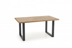 Jedálenský stôl RADUS masívne dubové drevo / čierna Halmar 160x90 cm