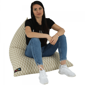 Tempo Kondela Sedací vak, krémová/vzor látka, RIUK #2 small