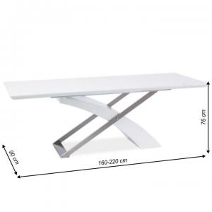 TEMPO KONDELA Jedálenský stôl, biela/biela extra vysoký lesk HG, KROS #1 small