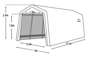 Náhradná plachta pre garáž 3 x 6,1 m zelená Dekorhome #1 small