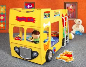 Artplast Detská poschodová posteľ Happy Bus žltý #3 small