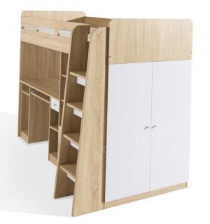 ArtElb Detská poschodová posteľ + stolík Unit Farba: Biela / strieborná #2 small