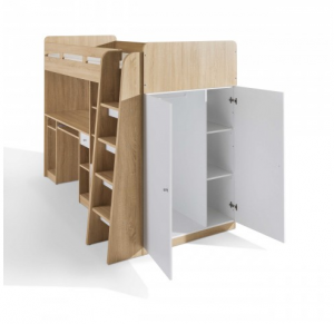 ArtElb Detská poschodová posteľ + stolík Unit Farba: Biela / strieborná #3 small