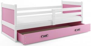 BMS Detská posteľ RICO 1 / BIELA 200x90 Farba: Ružová