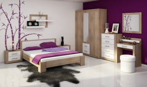 WIP Manželská posteľ VIKI 10 / s roštom Farba: Biela / čierny lesk #2 small