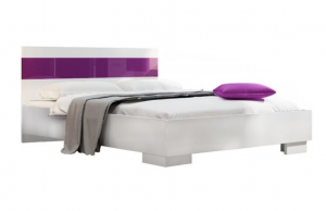 ArtStol Manželská posteľ Dubaj Farba: biela / fialový lesk