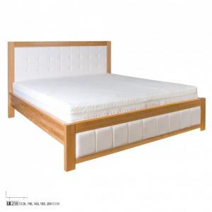 Drewmax Manželská posteľ - masív LK214 | 160 cm dub Farba: Dub prírodný / Casablanca (látka)