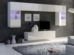 ArtElb Obývacia stena CALABRINI II Farba: Biela - biely lesk / čierna - čierny lesk #1 small