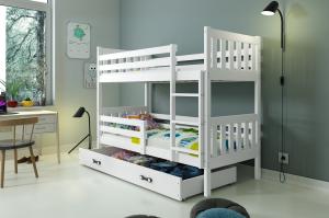 BMS Poschodová detská posteľ Carino so zásuvkou 80x190 Farba: Biela / biela