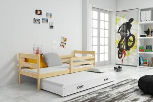 BMS Detská posteľ s prístelkou ERYK 2 | borovica Farba: Borovica / biela, Rozmer.: 190 x 80 cm