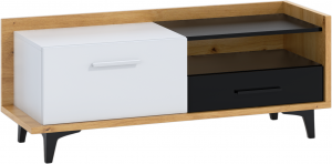 WIP TV stolík 1D1S BOX-08 Farba: dub artisan / biela / čierna