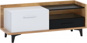 WIP TV stolík 1D1S BOX-08 Farba: dub artisan / biela / čierna #2 small