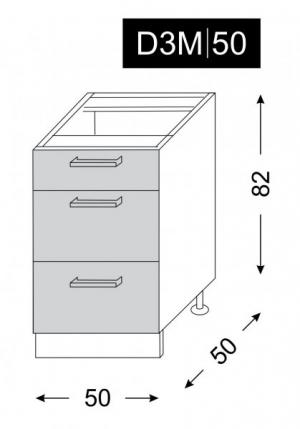 ArtExt Kuchynská skrinka spodná, D3M/50 Amaro Farba korpusu: biela #3 small