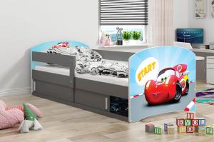 BMS Detská obrázková posteľ LUKI 1 /SIVÁ Obrázok: Auto #3 small
