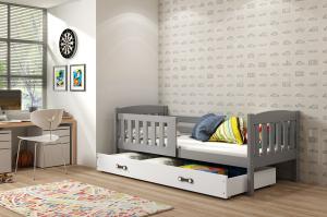 BMS Detská posteľ Kubuš 1 s úložným priestorom / SIVÁ Farba: Sivá / biela, Rozmer.: 190 x 80 cm #1 small