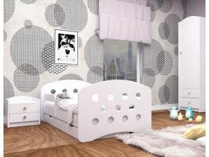 Happy Babies Detská posteľ Happy dizajn/guličky Farba: Biela / biela, Prevedenie: L04 / 80 x 160 cm /S úložným priestorom, Obrázok: Guličky