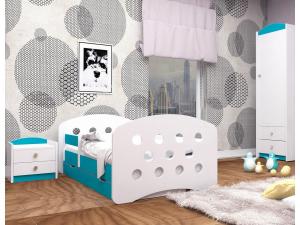 Happy Babies Detská posteľ Happy dizajn/guličky Farba: Biela / biela, Prevedenie: L04 / 80 x 160 cm /S úložným priestorom, Obrázok: Guličky #3 small