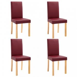 Jedálenská stolička 4 ks umelá koža / drevo Dekorhome Krémová #2 small